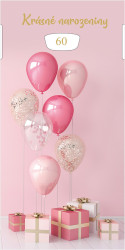 PŘÁNÍ RR 802418 OTOČNÉ-růžové balonky