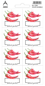 3445  PAPRIKA - Natural product - 8 voděodolných etiket