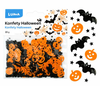 D613028 KONFETY HALLOWEEN DÝNĚ/NETOPÝR 20G LUMA