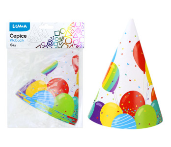 D613000 Čepice 15cm 6ks HAPPY BIRTHDAY LUMA