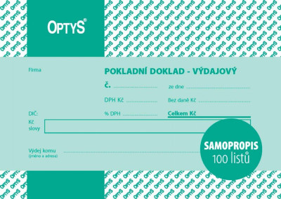 1069 Výdajový doklad s DPH A6, jednoduchý, samopropisovací, 100 listů