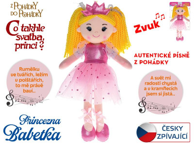 PANENKA LÁTKOVÁ PRINCEZNA BABETKA 35CM ZPÍVAJÍCÍ   48282