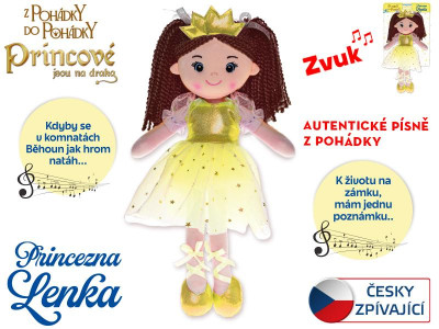 PANENKA LÁTKOVÁ PRINCEZNA LENKA 35CM ZPÍVAJÍCÍ   48283