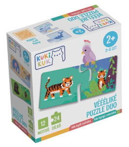 KUKIKUK VÉÉÉLIKÉ PUZZLE DUO KDE BYDLÍ ZVÍŘÁTKA   80036